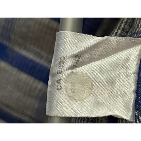 VTG Christian de Parallax Paris Shirt Cotton Blue Black White Cork Button Down - Picture 6 of 7